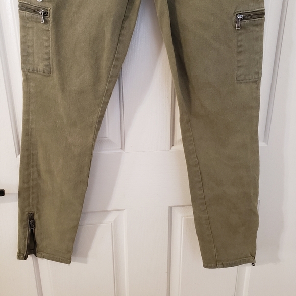 PAIGE Jolie Cargo Vintage Green Ivy Jeans size 28 - Picture 2 of 12